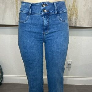 High-Waisted Blue Denim Jeans
